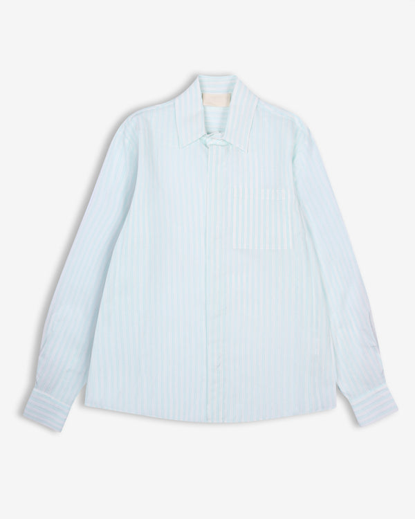 STRIPED LONGSLEEVE AQUAMARINE SHIRT