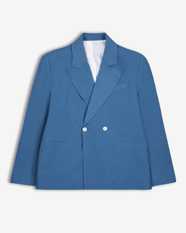 DOUBLE-BREASTED BLUETTE BLAZER