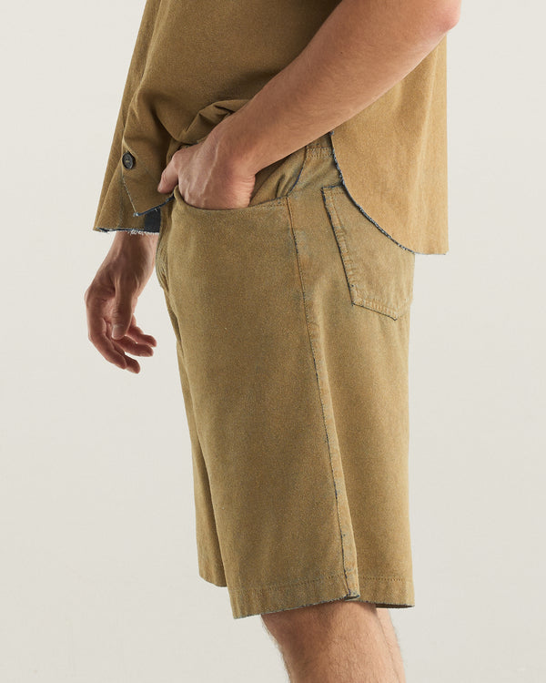 SPLIT LEATHER SHORTS