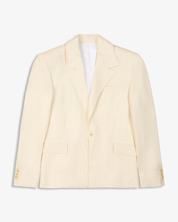 ONE-BUTTON BLAZER LINEN IVORY