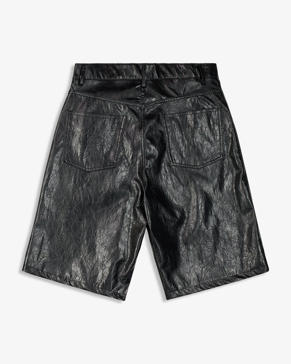 LEATHER SHORTS BLACK