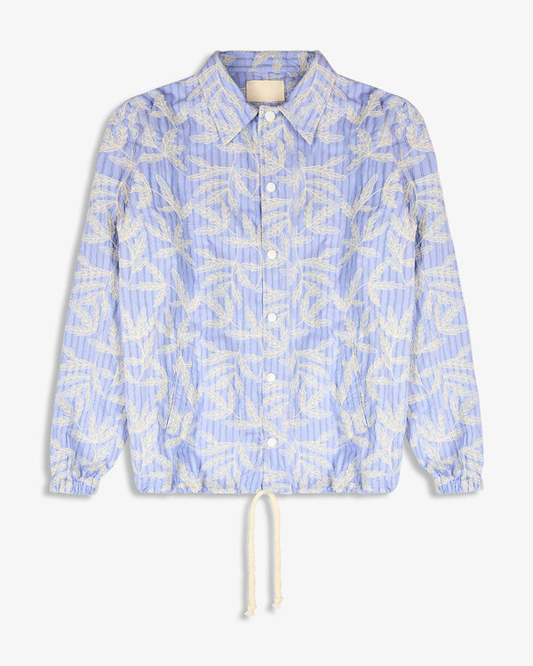 FLOWER-EMBROIDERED COACH JACKET