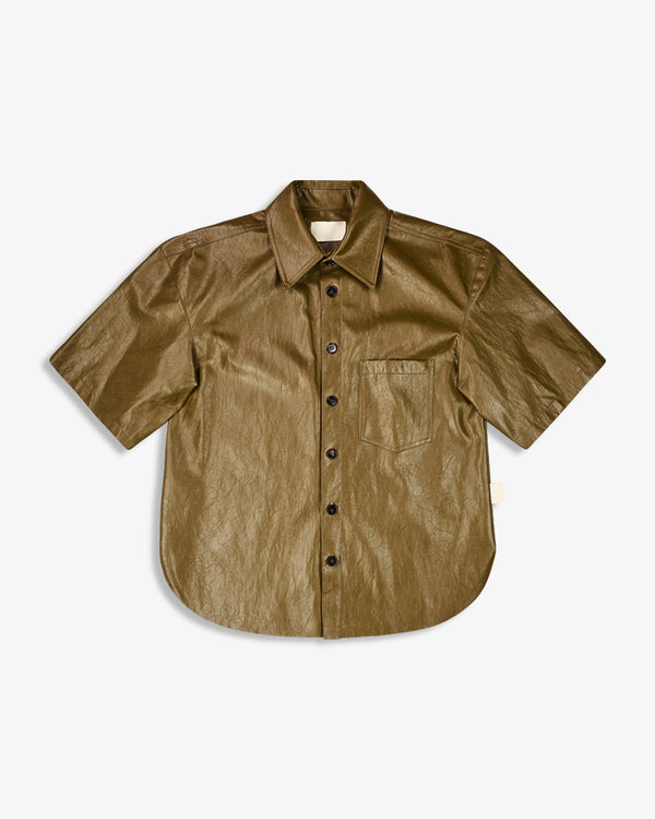 LEATHER SHIRT MUD BROWN