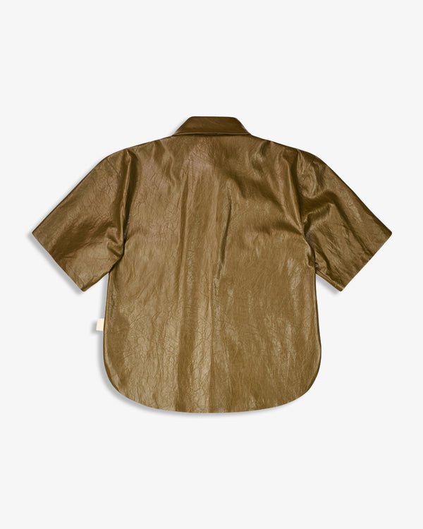LEATHER SHIRT MUD BROWN
