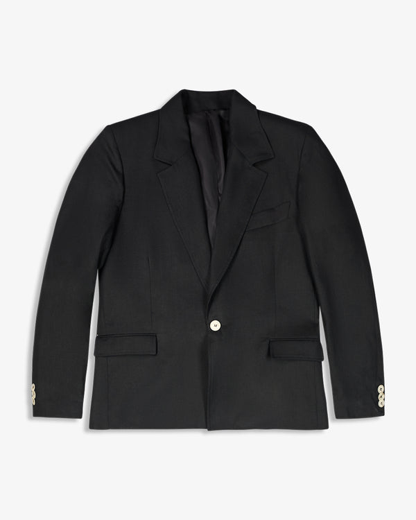 ONE-BUTTON BLAZER LINEN BLACK