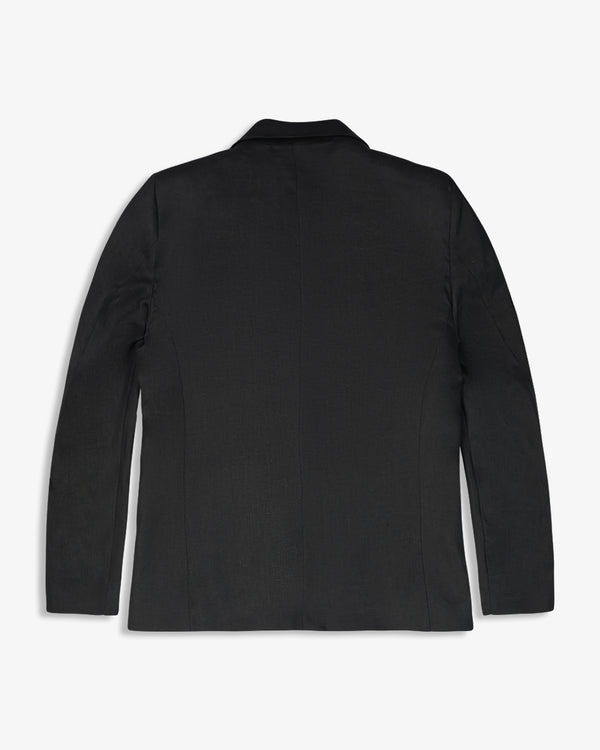 ONE-BUTTON BLAZER LINEN BLACK