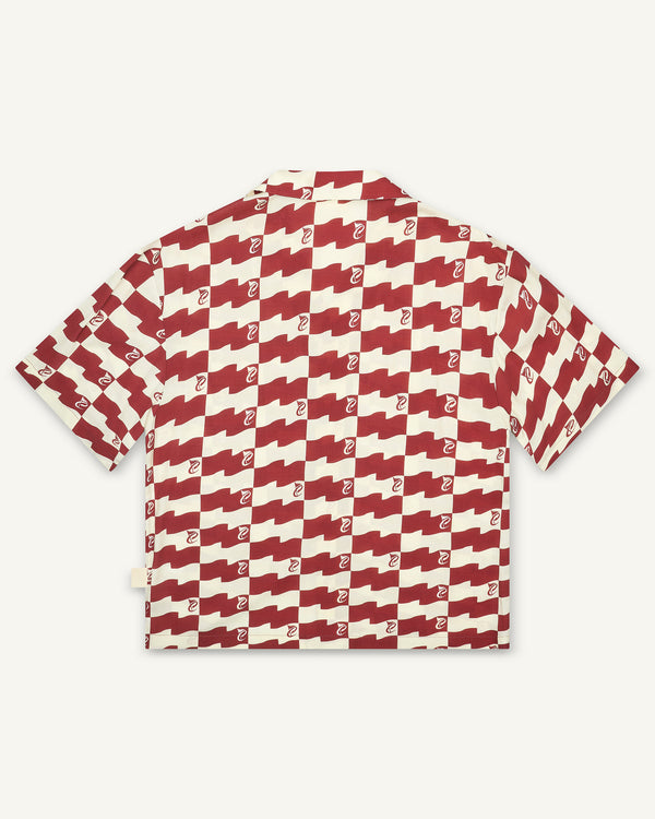 FLAG PRINT SHIRT BORDEAUX