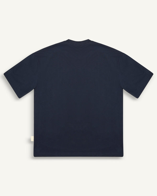 EMBROIDERED RACKET T-SHIRT BLUE NAVY