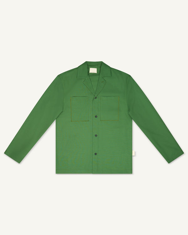 LONG-SLEEVED WOOL SHIRT GREEN