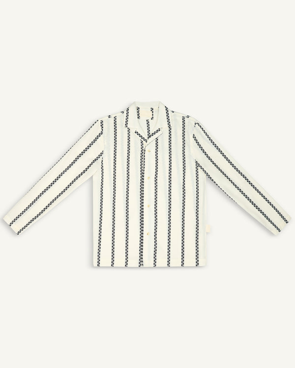 LONG-SLEEVED STRIPED SHIRT BLACK