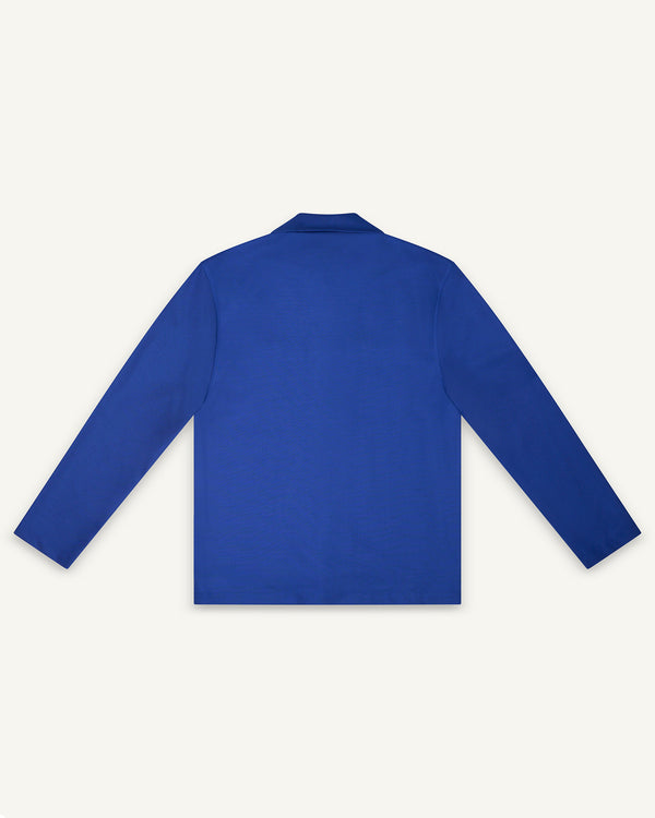 LONG-SLEEVED WOOL SHIRT BLUE