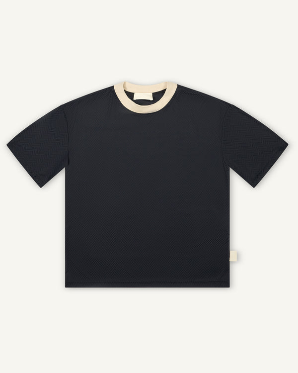 HERRINGBONE T-SHIRT BLUE NAVY