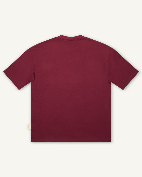 EMBROIDERED RACKET T-SHIRT BORDEAUX