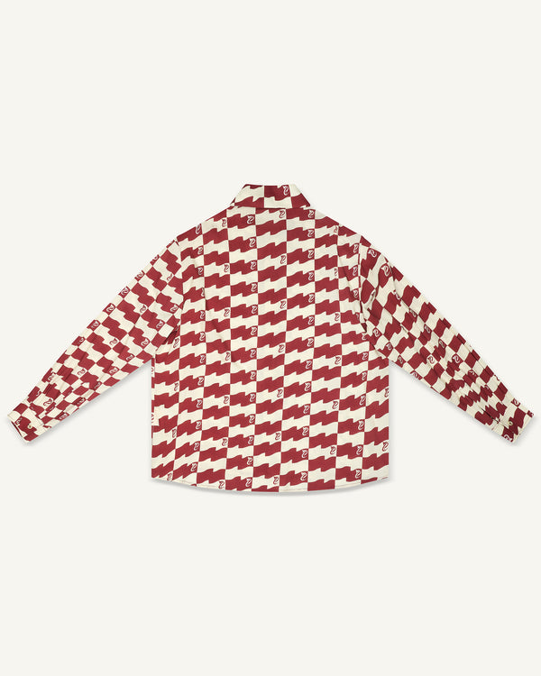 FLAG PRINT LONG-SLEEVED SHIRT BORDAUX