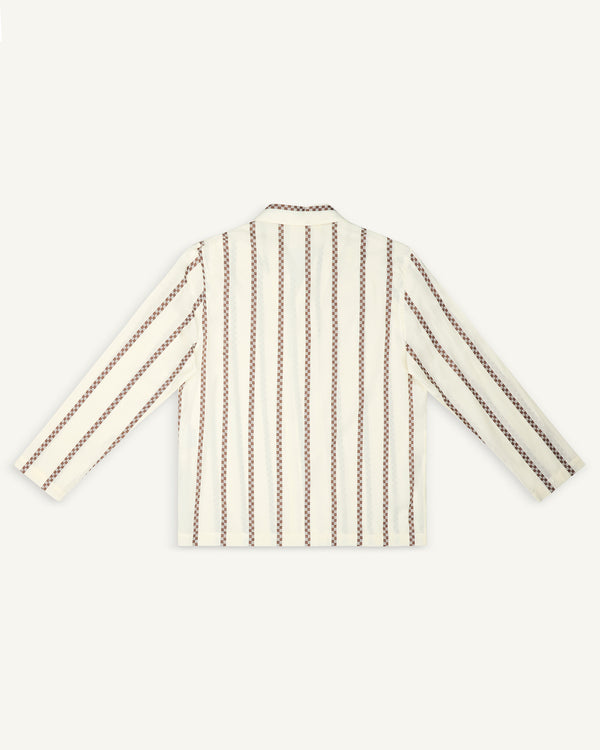 LONG-SLEEVED STRIPED SHIRT BROWN