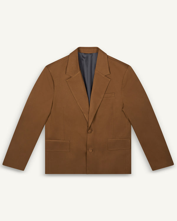 SINGLE-BREASTED JACKET TOBACCO