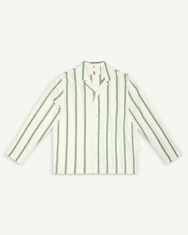 LONG-SLEEVED STRIPED SHIRT GREEN