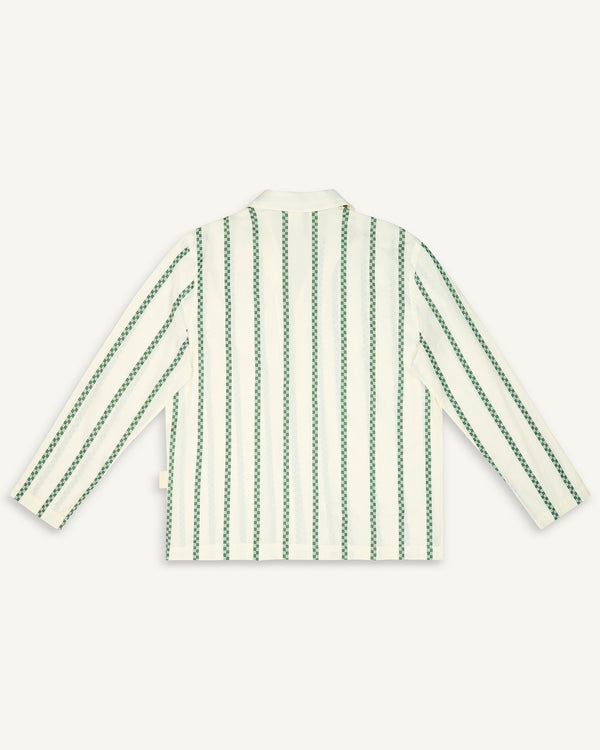 LONG-SLEEVED STRIPED SHIRT GREEN