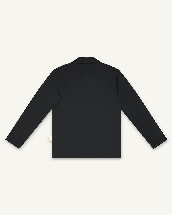 LONG-SLEEVED WOOL SHIRT BLACK
