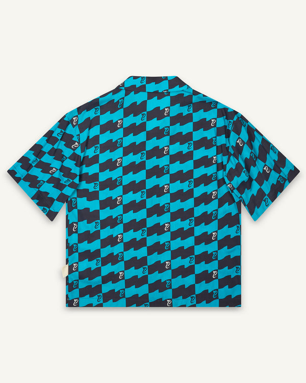 FLAG PRINT SHIRT AQUAMARINE