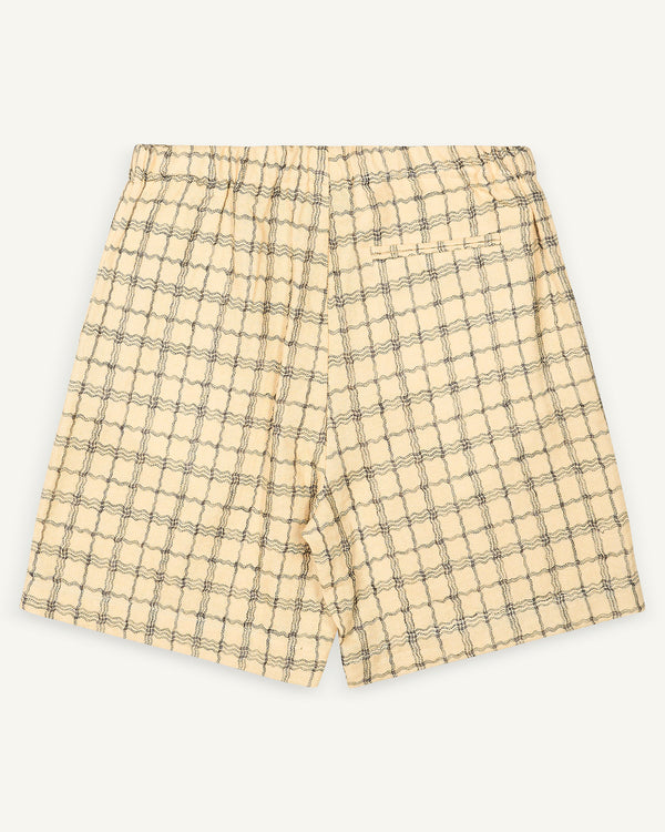 CHECKED SHORTS BEIGE