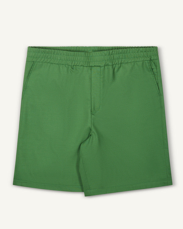 SIMPLE WOOL SHORTS GREEN