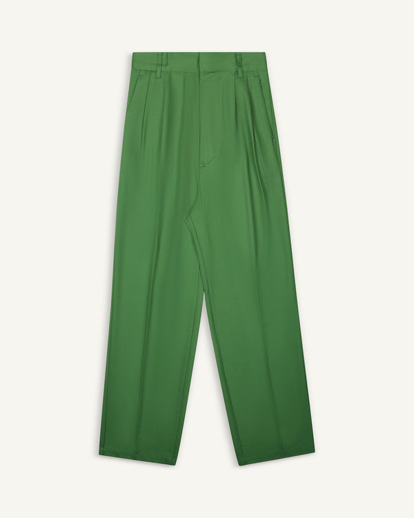 LOOSE PANT WOOL GREEN
