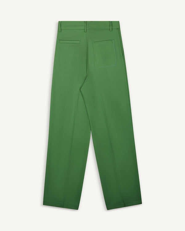 LOOSE PANT WOOL GREEN