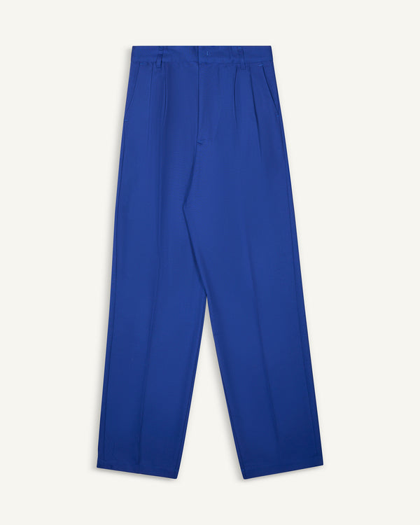 LOOSE PANT WOOL BLUE
