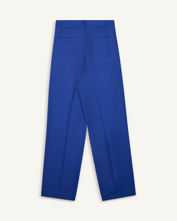 LOOSE PANT WOOL BLUE