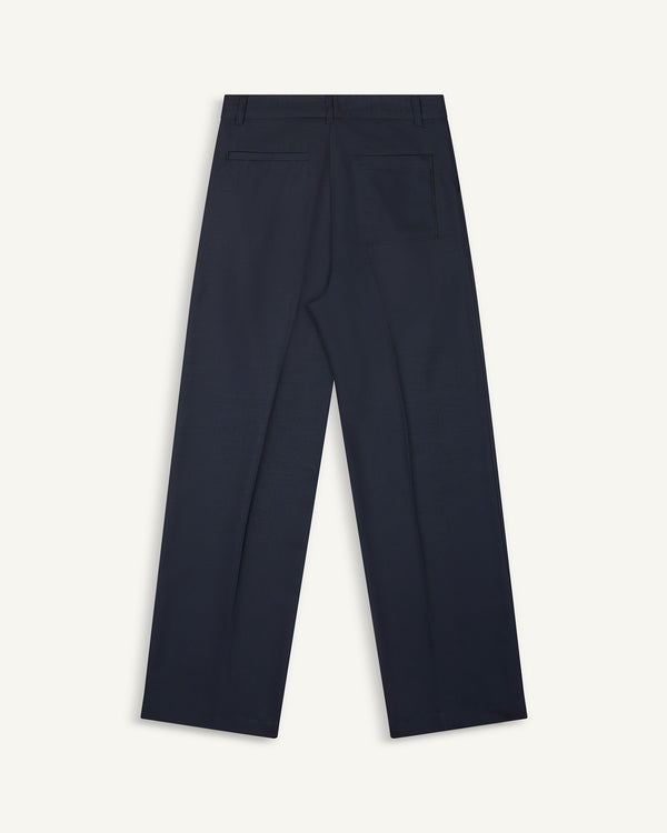 LOOSE PANT WOOL BLUE NAVY