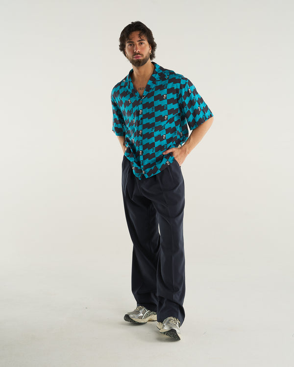 FLAG PRINT SHIRT AQUAMARINE