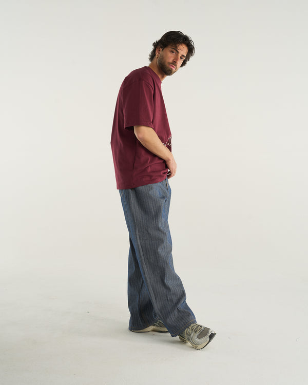 EMBROIDERED RACKET T-SHIRT BORDEAUX