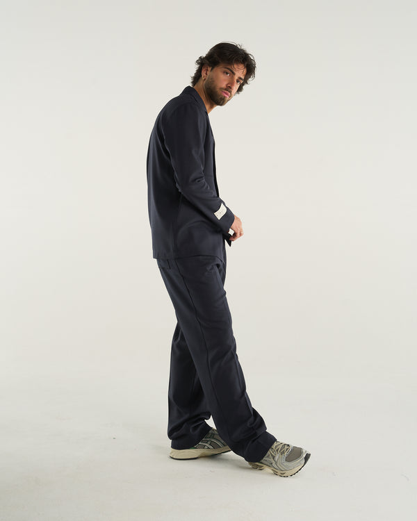 LONG-SLEEVED WOOL SHIRT BLUE NAVY