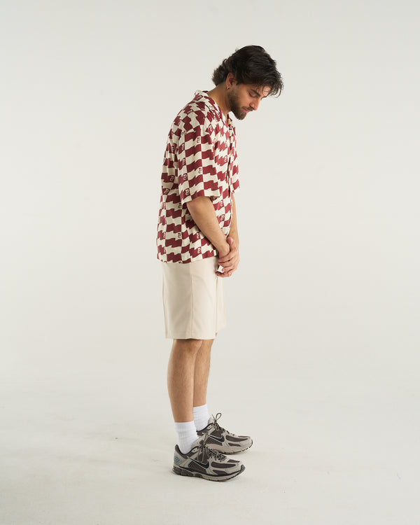 FLAG PRINT SHIRT BORDEAUX
