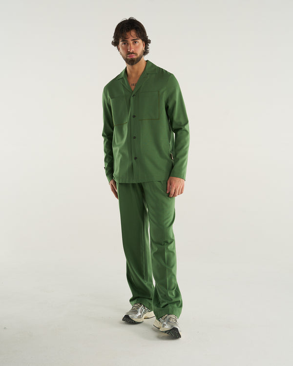 LOOSE PANT WOOL GREEN