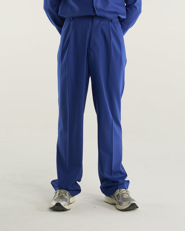 LOOSE PANT WOOL BLUE