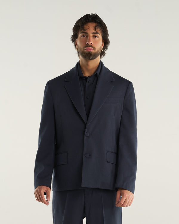 SINGLE-BREASTED JACKET BLUE NAVY