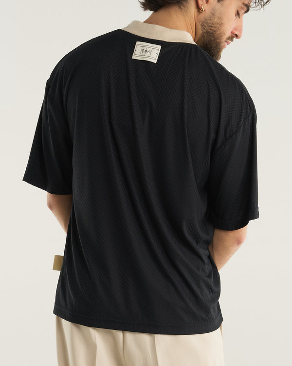 HERRINGBONE T-SHIRT BLUE NAVY