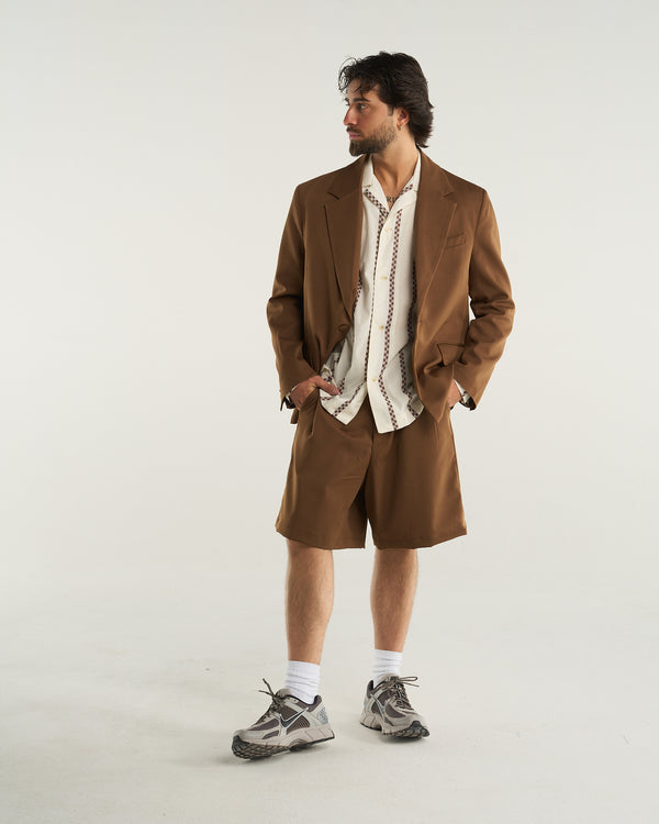 SINGLE-BREASTED JACKET TOBACCO