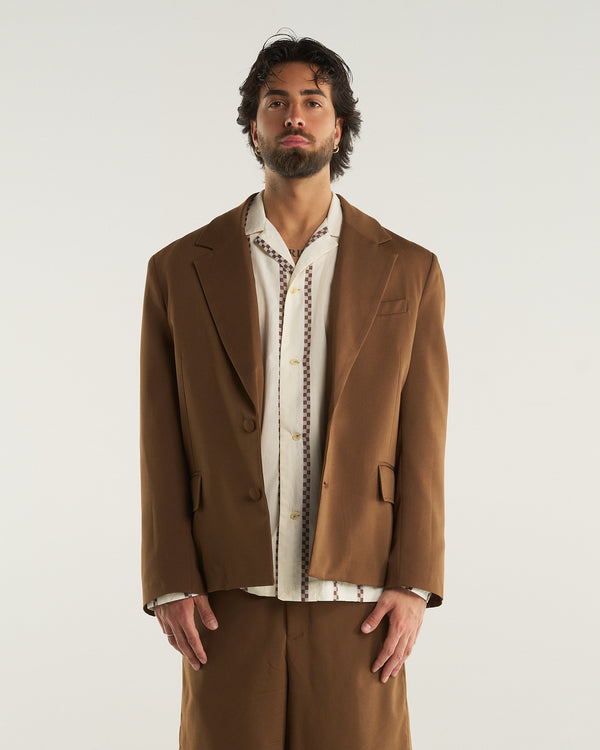SINGLE-BREASTED JACKET TOBACCO