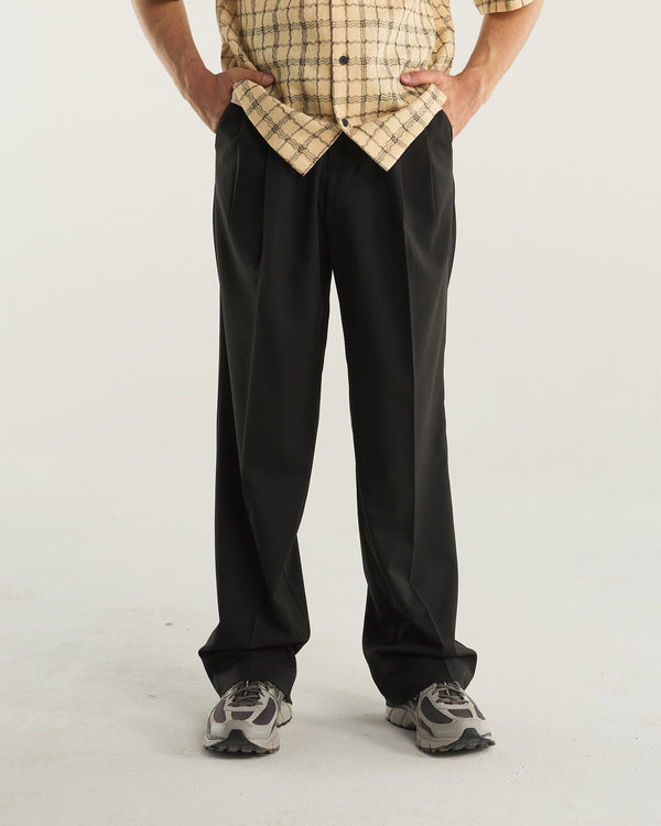 LOOSE PANT WOOL BLACK