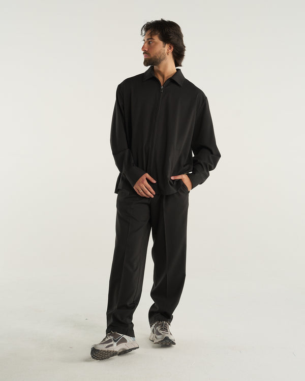 ZIP-UP SHIRT BLACK