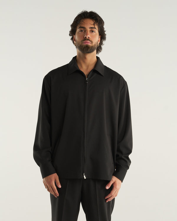 ZIP-UP SHIRT BLACK