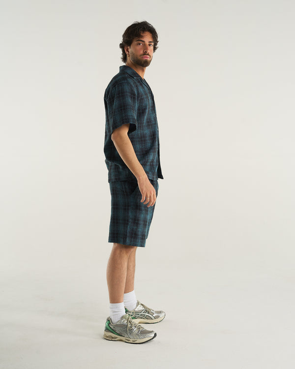 CHECKED SHORTS BLUE NAVY