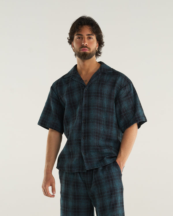 CHECKED SHIRT BLUE NAVY